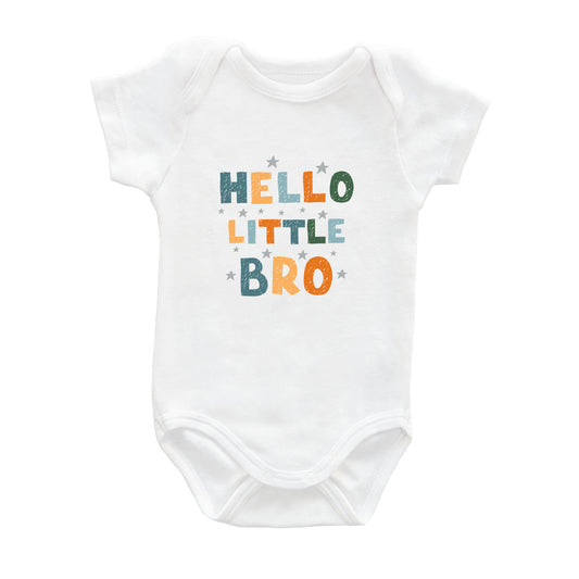 Hello Little Bro – %100 Pamuk Baskılı Bebek Badi | Kivvy SoftTouch™
