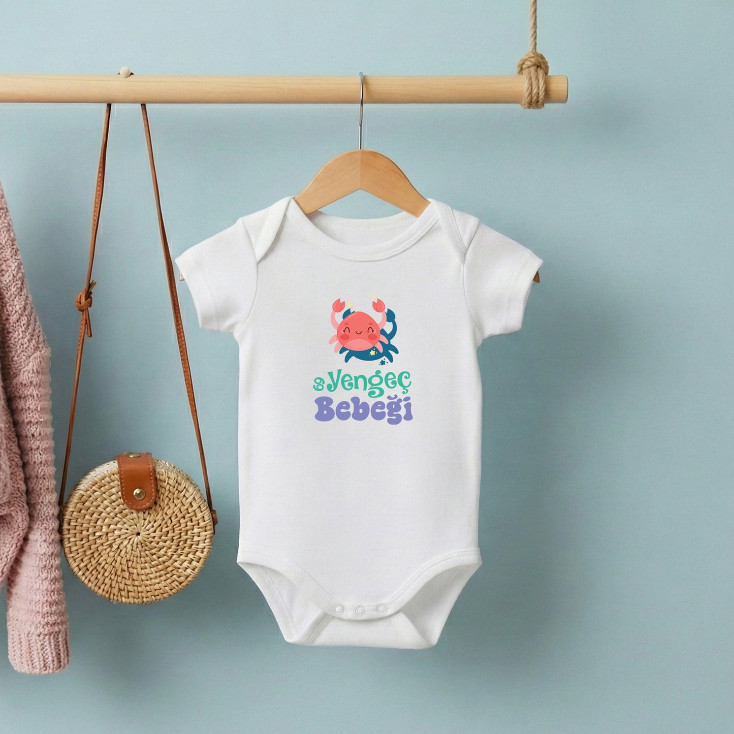 Yengeç Bebeği – %100 Pamuk Baskılı Bebek Badi | Kivvy SoftTouch™