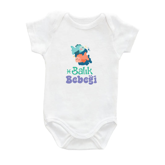 Balık Bebeği – %100 Pamuk Baskılı Bebek Badi | Kivvy SoftTouch™