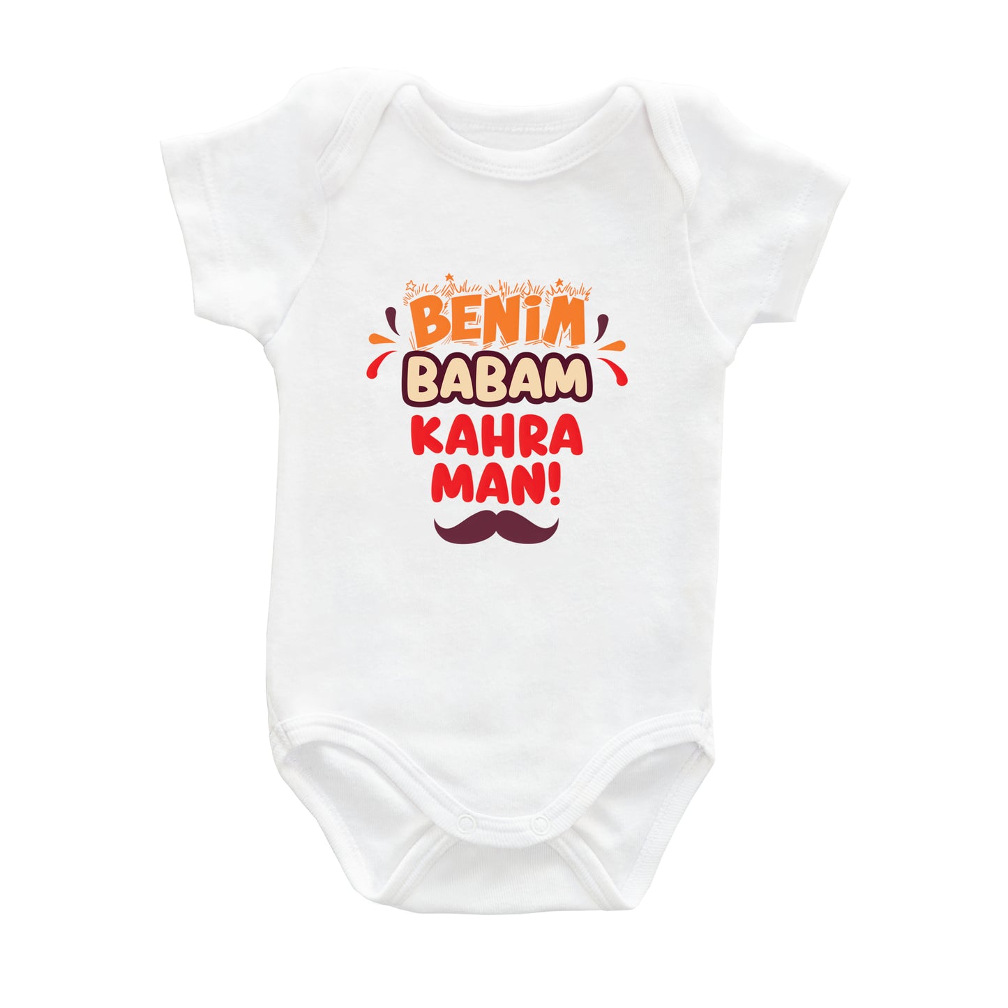 Benim Babam Kahraman – %100 Pamuk Baskılı Bebek Badi | Kivvy SoftTouch™