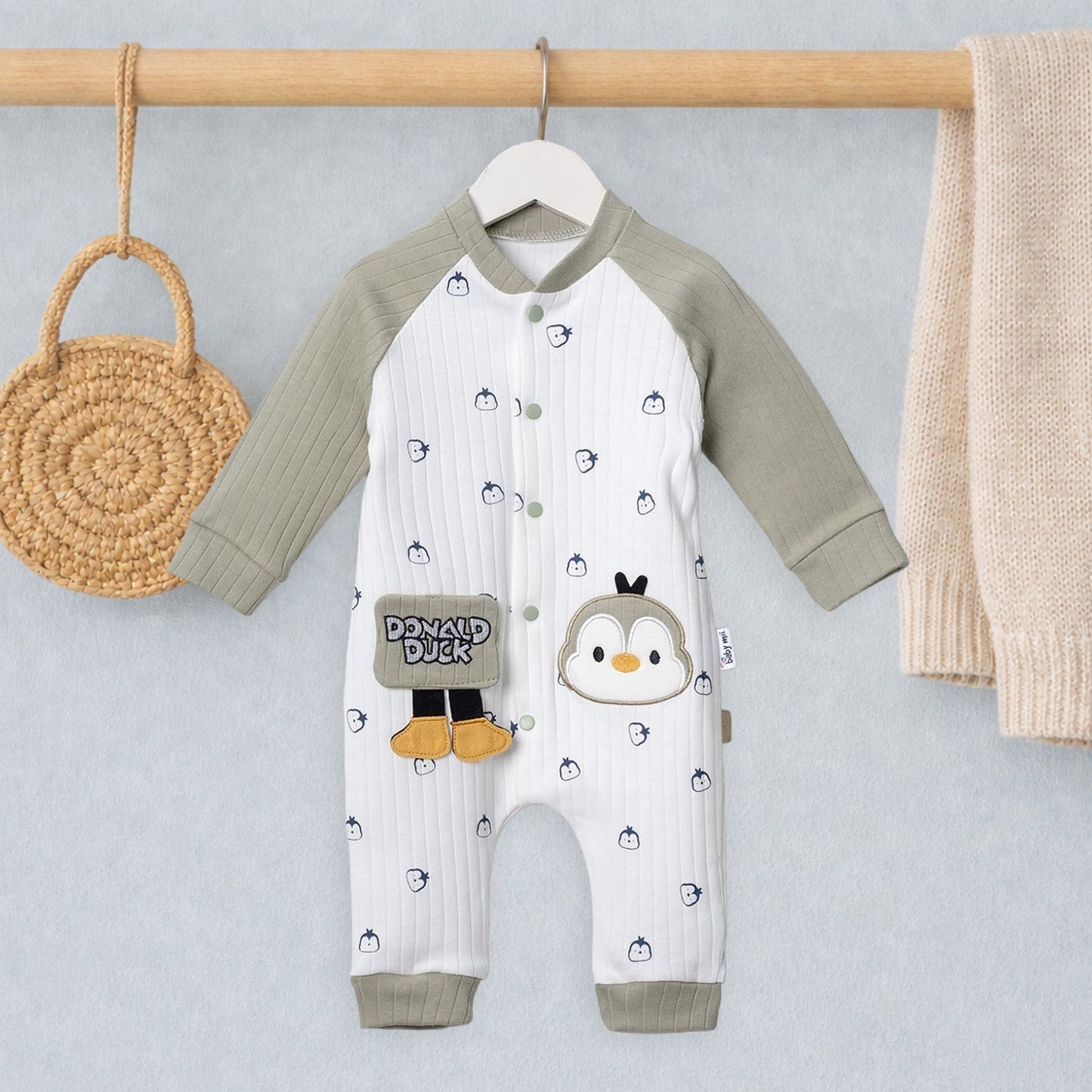 Duck Figürlü Bebek Tulumu – %100 Pamuk Bebek