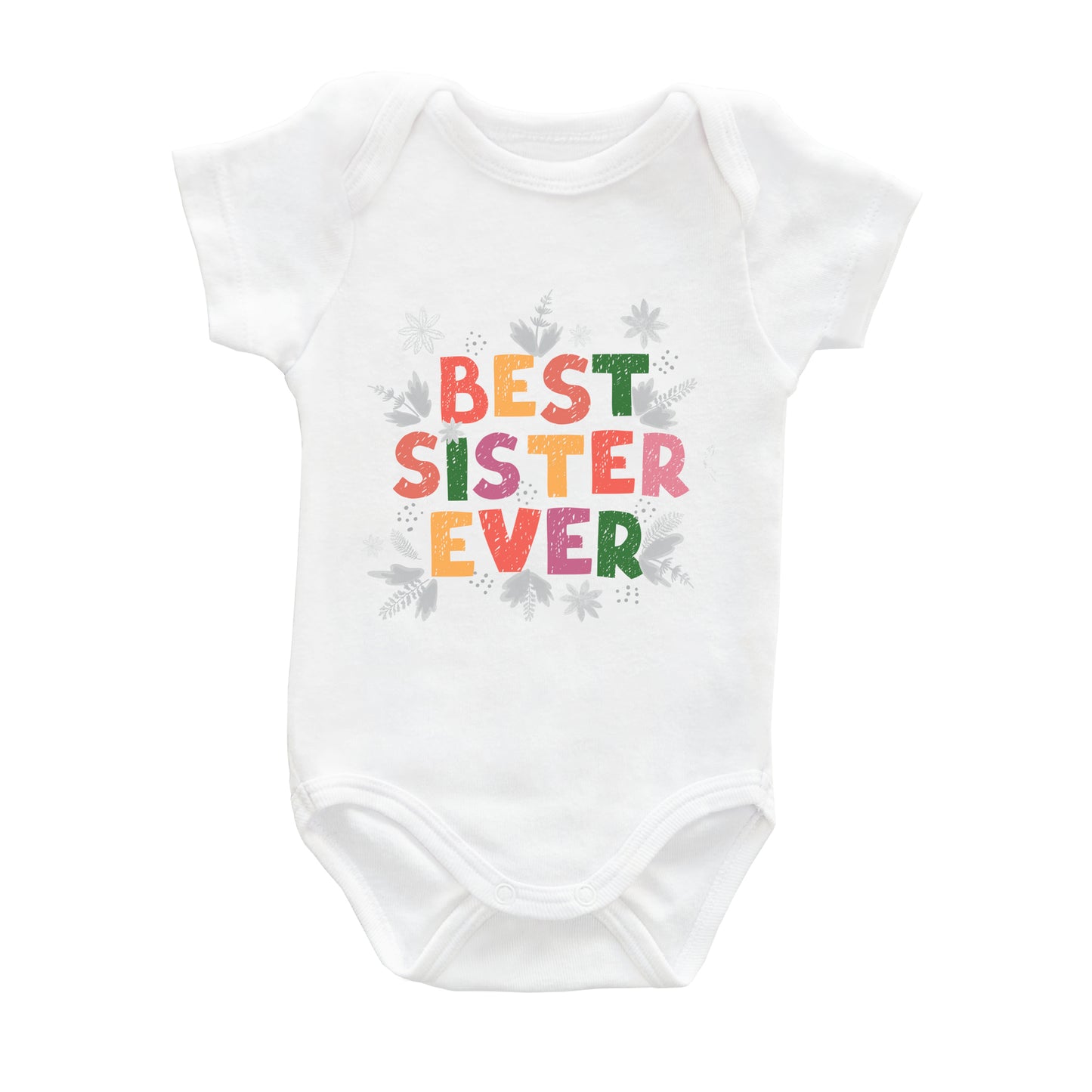 En İyi Kız Kardeş – %100 Pamuk Baskılı Bebek Badi | Kivvy SoftTouch™