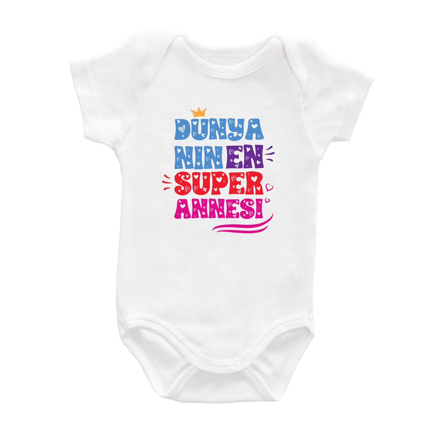 Dünyanın En Süper Annesi – %100 Pamuk Baskılı Bebek Badi | Kivvy SoftTouch™