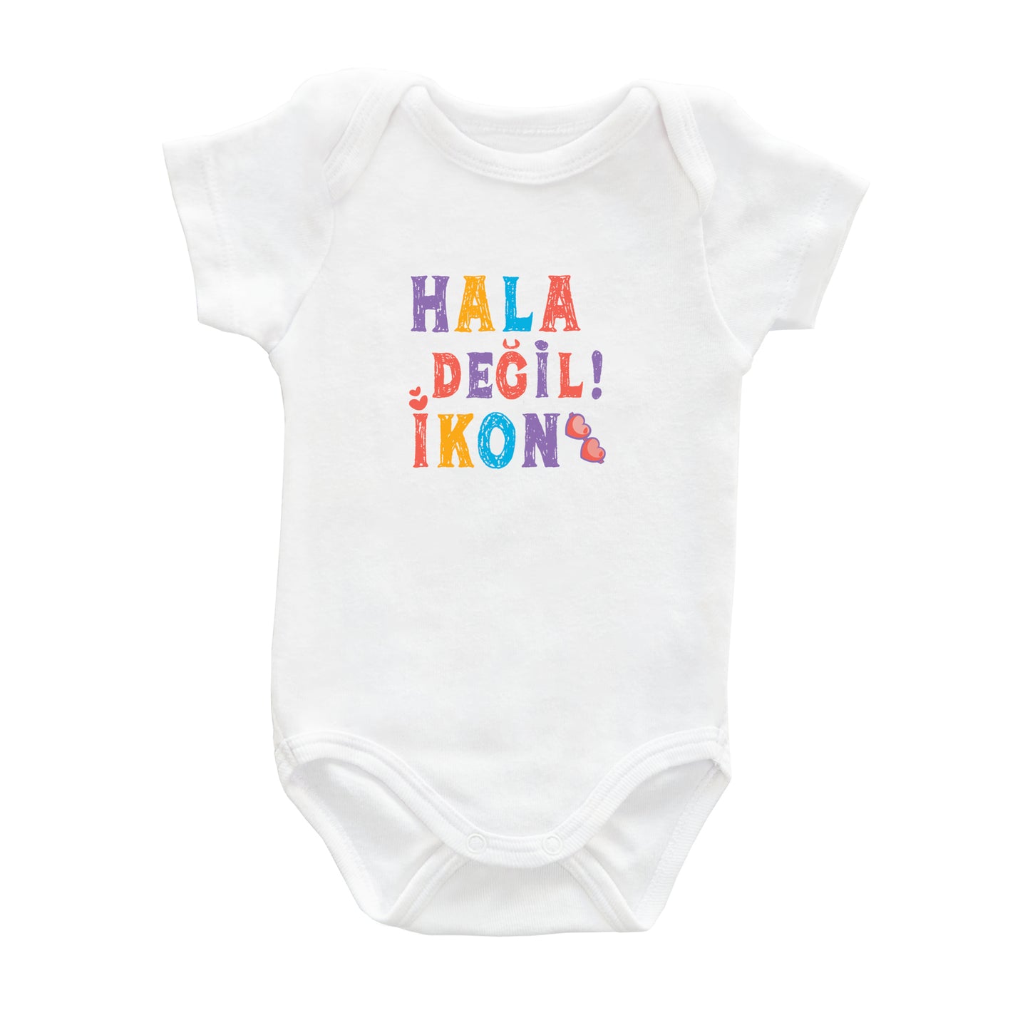 Hala Değil, İkon! – %100 Pamuk Baskılı Bebek Badi | Kivvy SoftTouch™