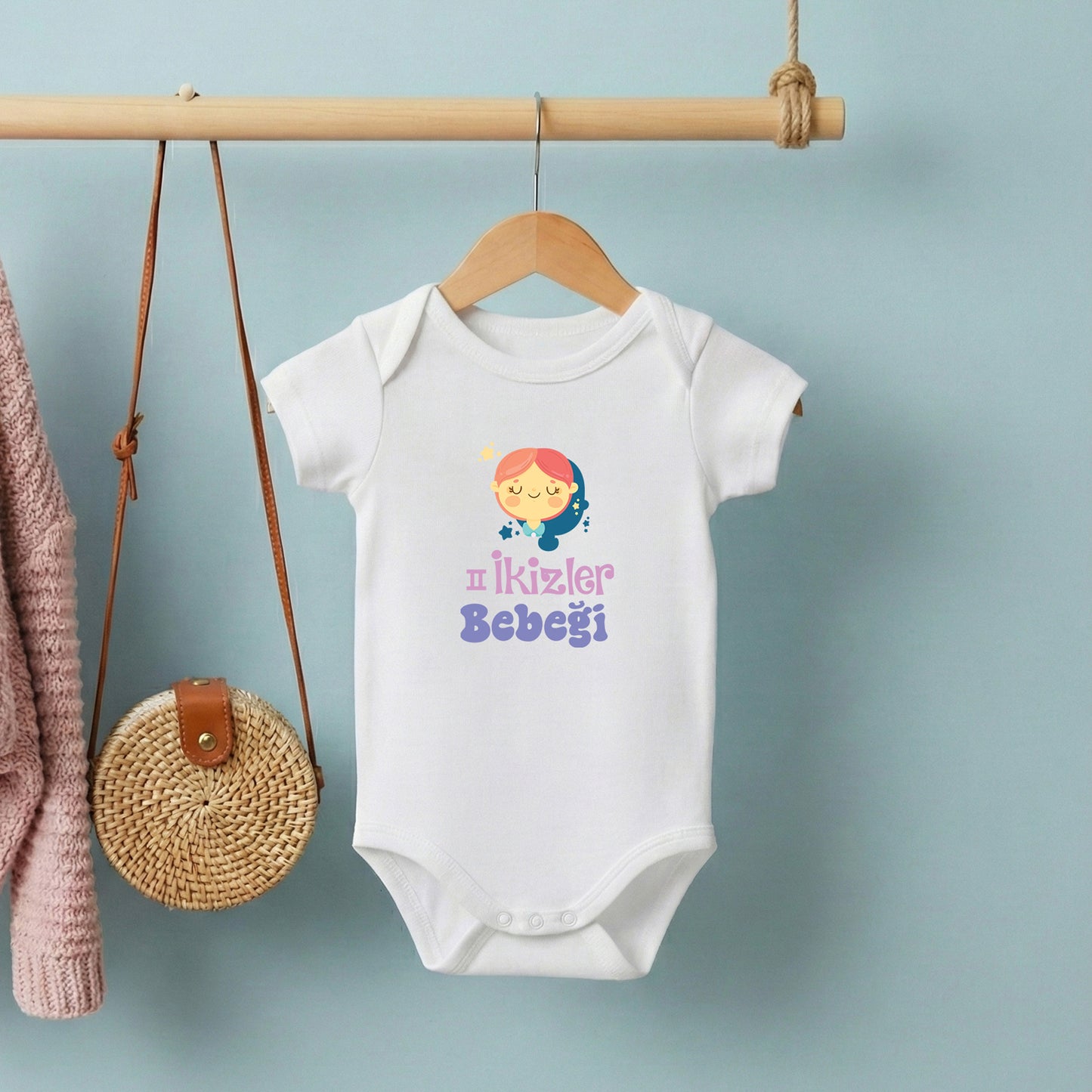 İkizler Bebeği – %100 Pamuk Baskılı Bebek Badi | Kivvy SoftTouch™