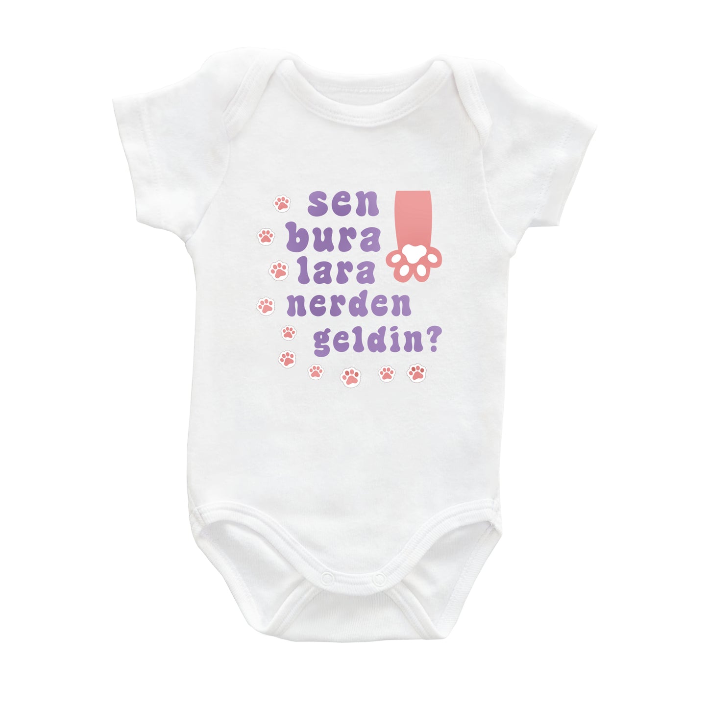 Sen Buralara Nerden Geldin? – %100 Pamuk Baskılı Bebek Badi | Kivvy SoftTouch™