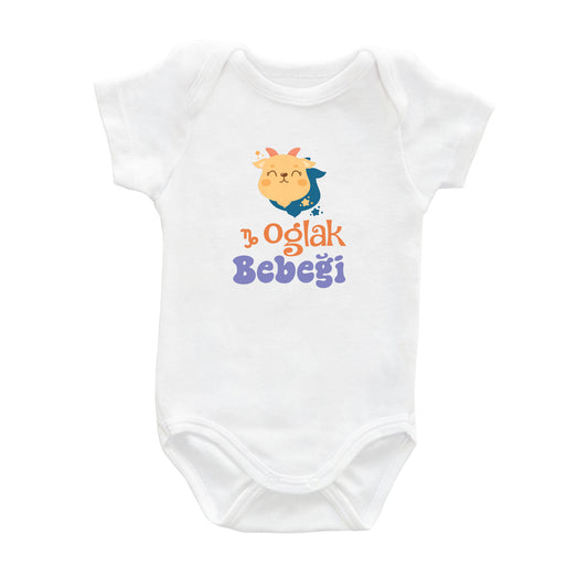 Oğlak Bebeği – %100 Pamuk Baskılı Bebek Badi | Kivvy SoftTouch™