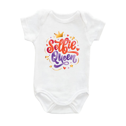 Selfie Kraliçesi – %100 Pamuk Baskılı Bebek Badi | Kivvy SoftTouch™