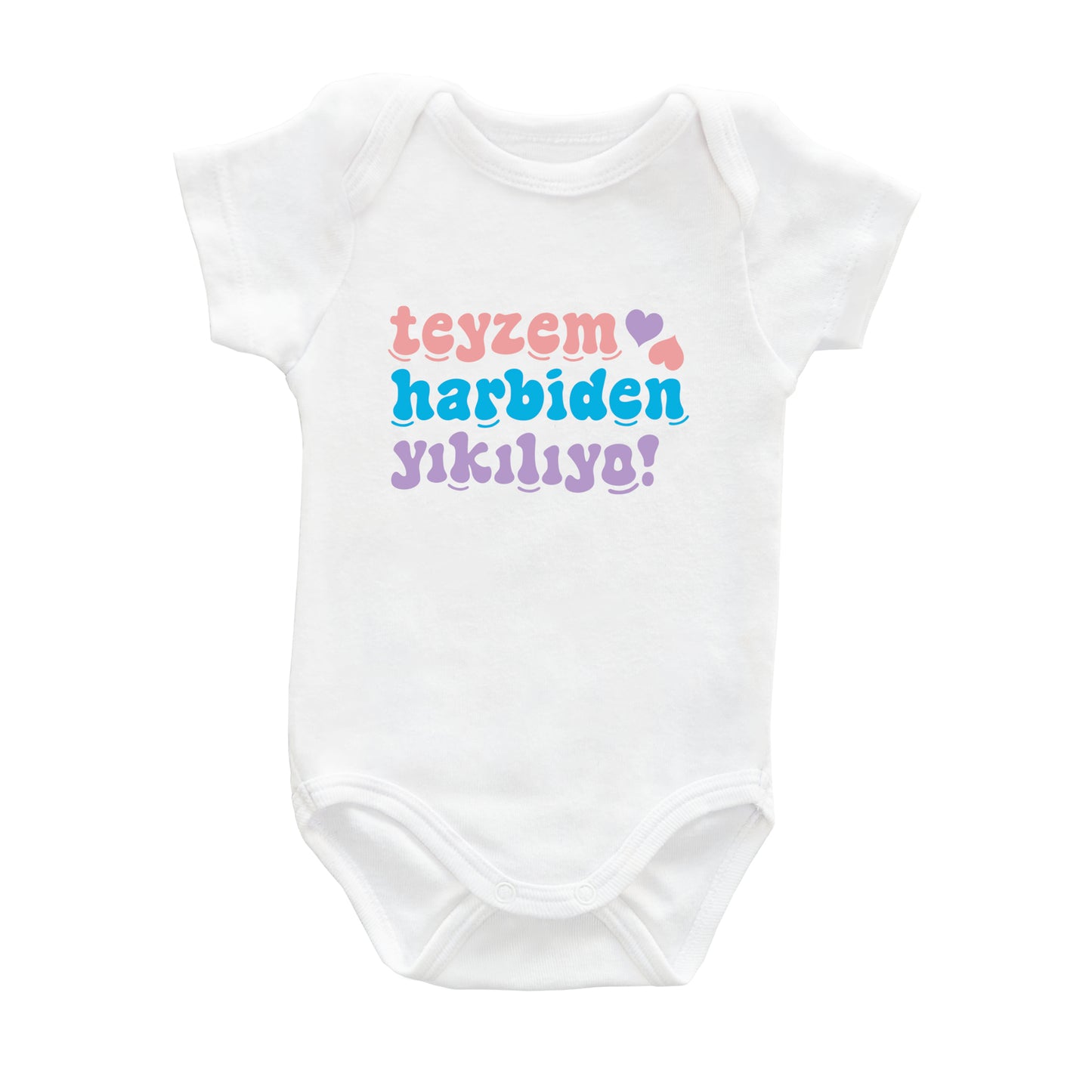 Teyzem Harbiden Yıkılıyor! – %100 Pamuk Baskılı Bebek Badi | Kivvy SoftTouch™