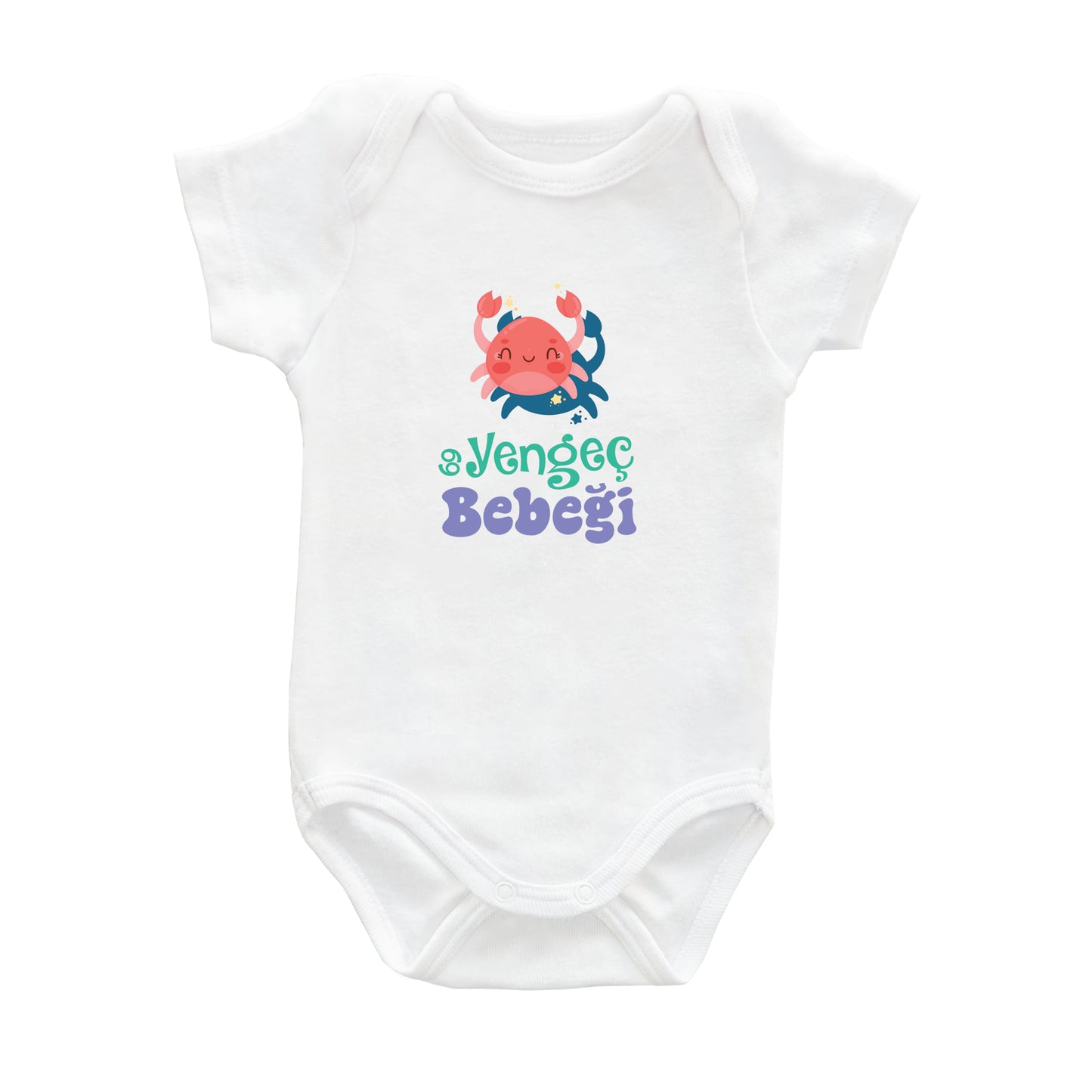 Yengeç Bebeği – %100 Pamuk Baskılı Bebek Badi | Kivvy SoftTouch™